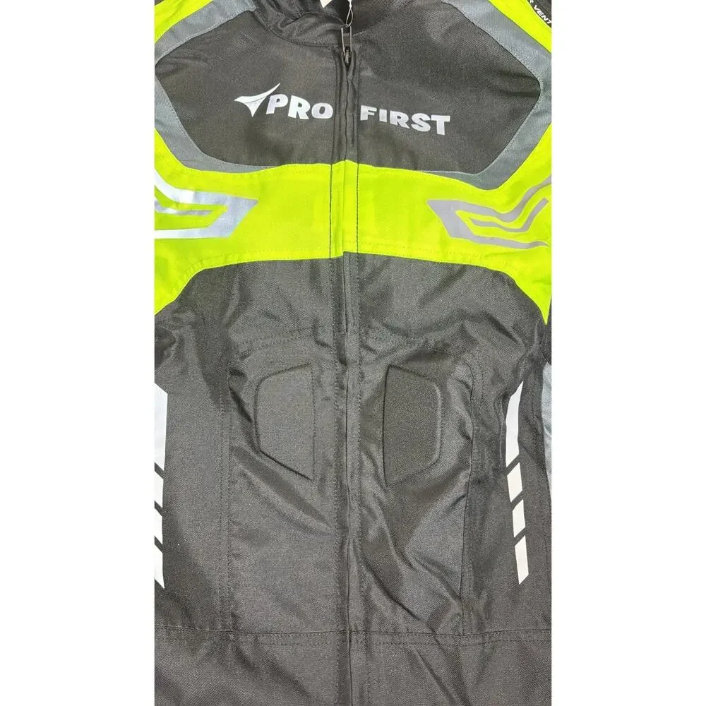 ProFirst Riding Jacket XL Armor Black Neon Yellow Protective New - Picture 5 of 10